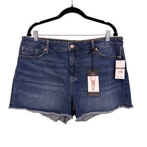 Sofia Jeans Chi Shortie Short Womens 16 Blue Summer Denim Frayed High Rise NWT